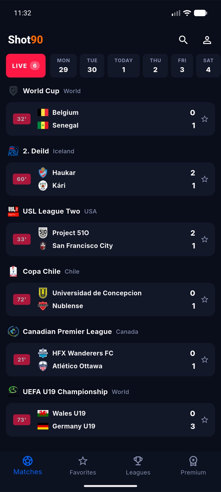 Live scores